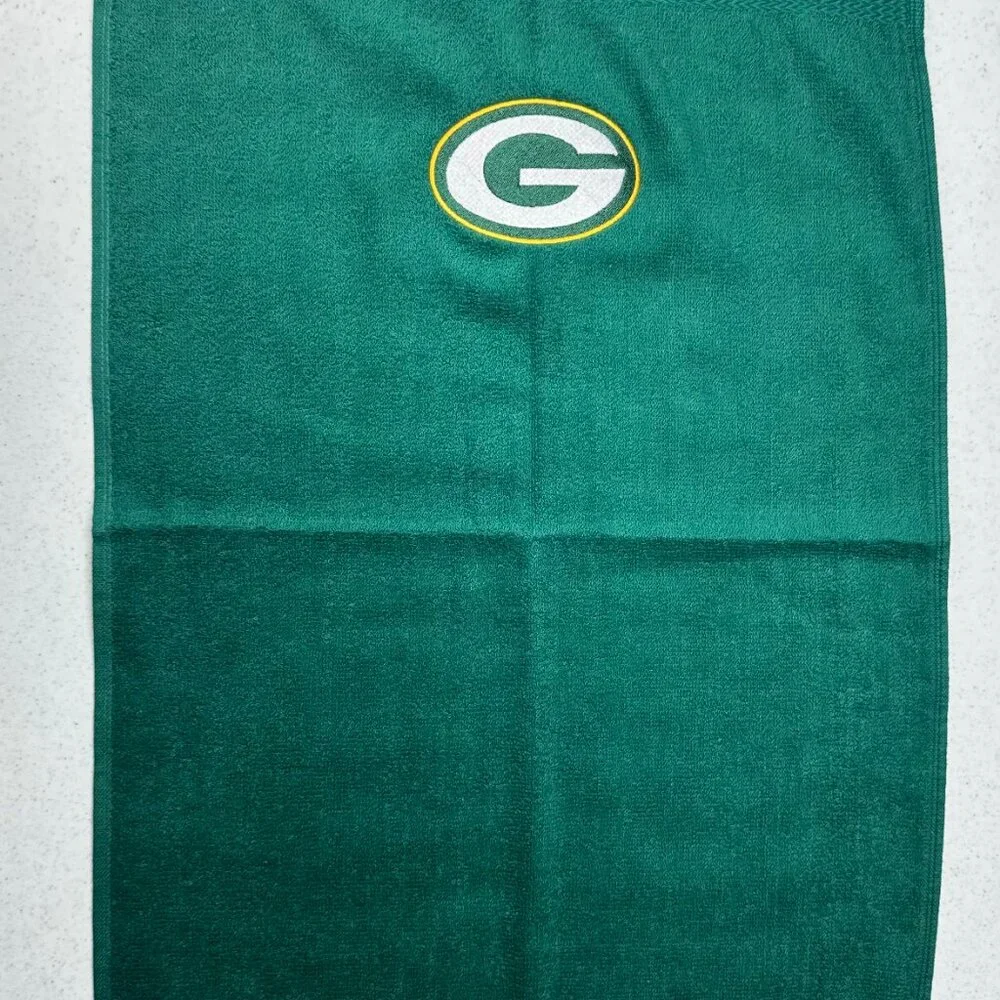 Green Bay Packers Golf Towel Embroidered Hand Towel Green Gold Sports Football